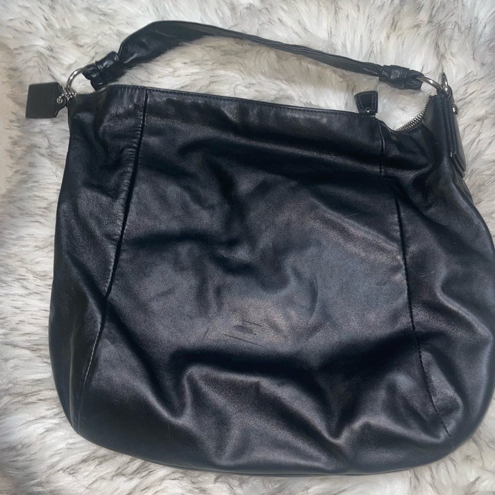Vintage Coach🖤Black hobo bag slouch purse work bag travel bag - Picture 7 of 14